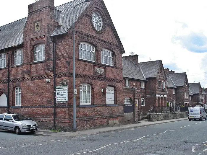 Listed brick miners' houses on Leigh Road, Atherton