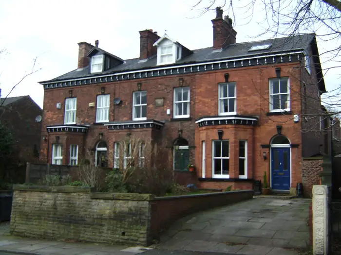 Victorian brick houses on Rake Lane, Clifton, Salford
