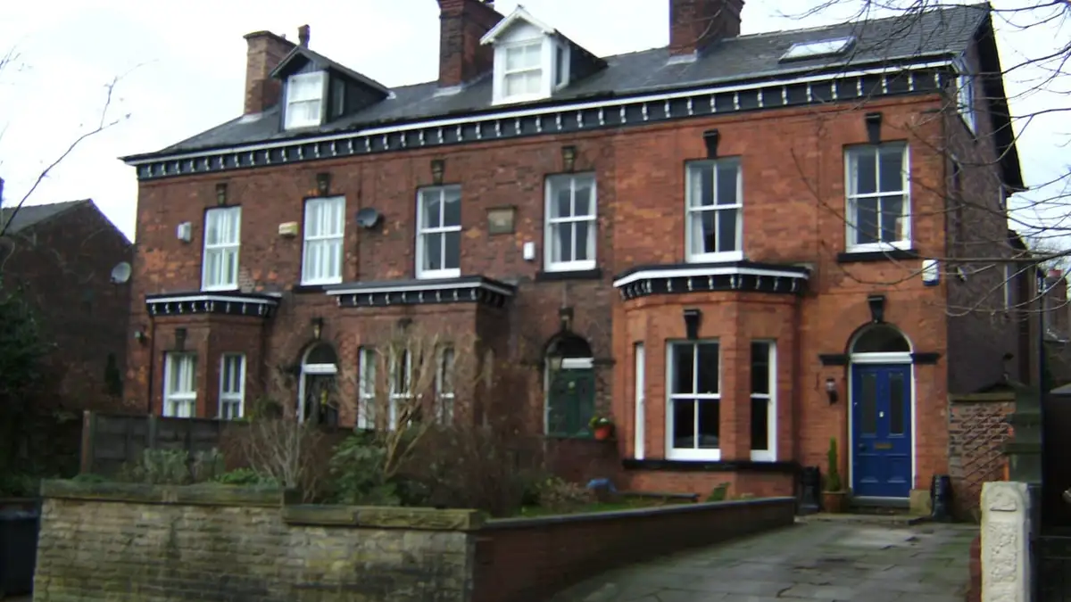 Victorian brick houses on Rake Lane, Clifton, Salford