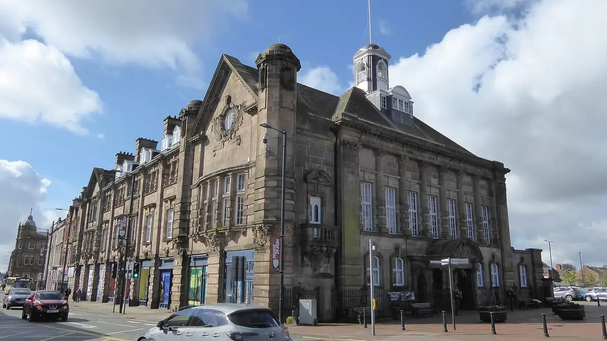 Edwardian Leigh Town Hall with its cupola, Leigh town centre