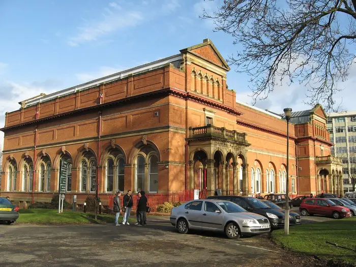 Salford Museum and Art Gallery, a Victorian red-brick building at Peel Park, Salford