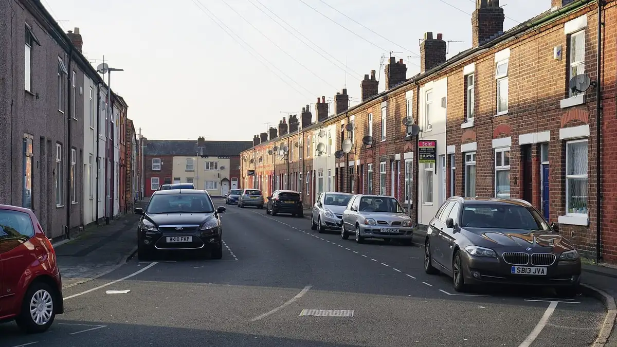 Red-brick terraced houses on Clegge Street, Warrington