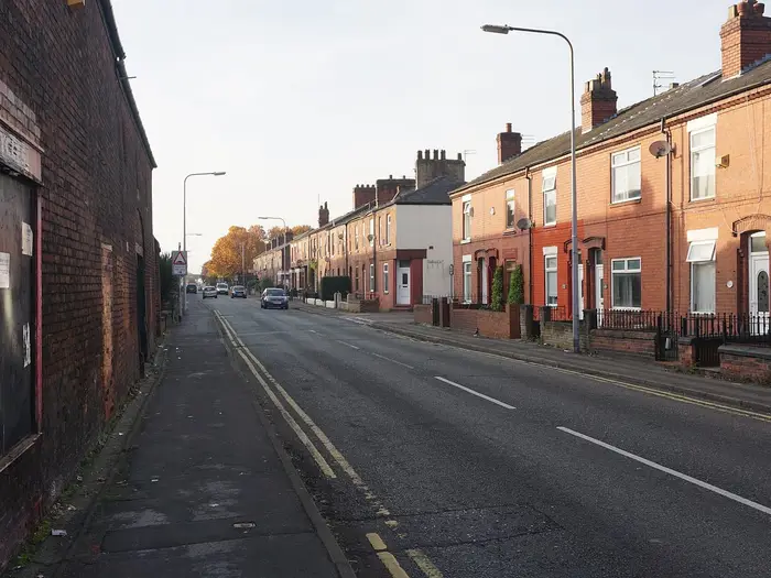 Terraced houses along Longford Street, Warrington