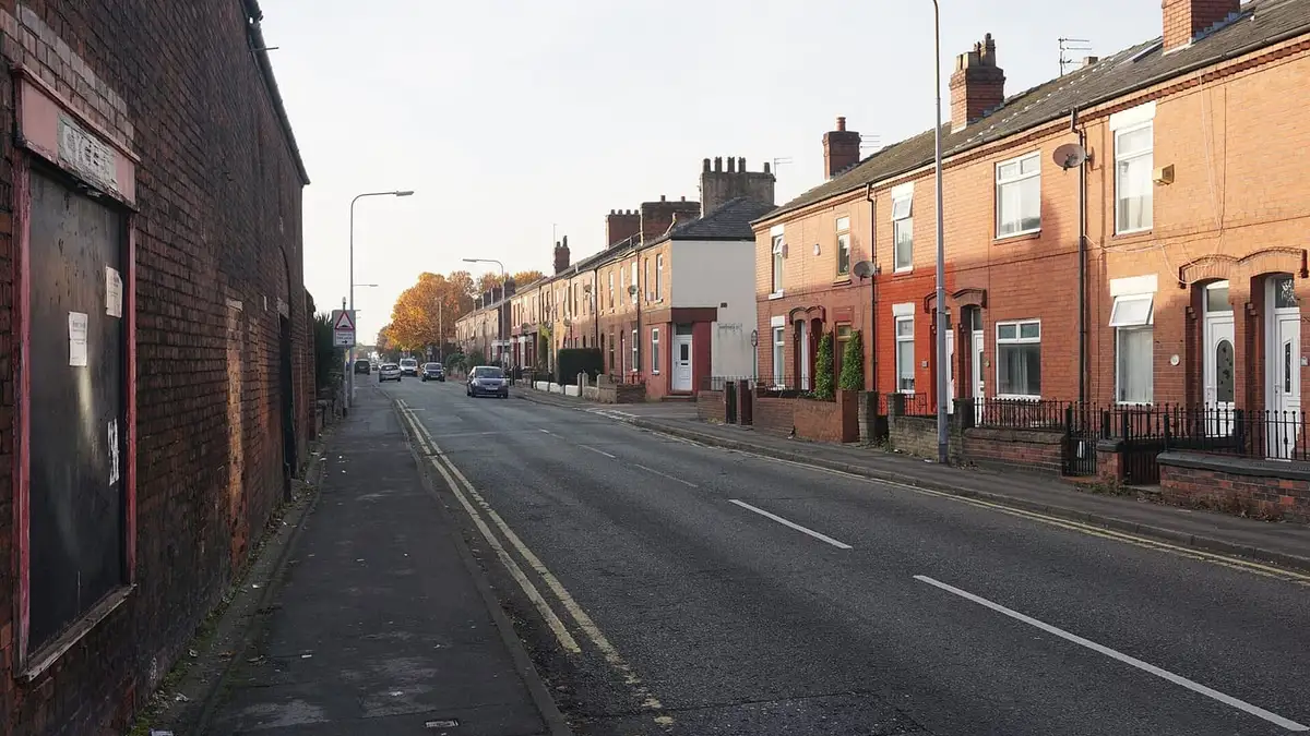 Terraced houses along Longford Street, Warrington