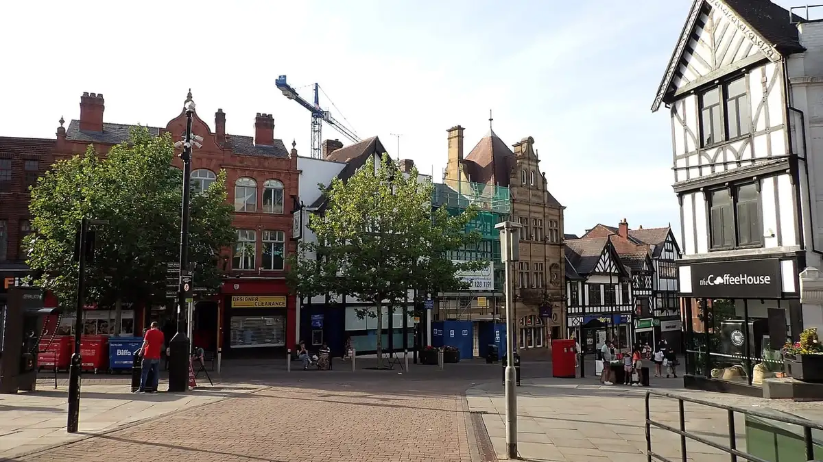 Standishgate in Wigan town centre, seen from Millgate